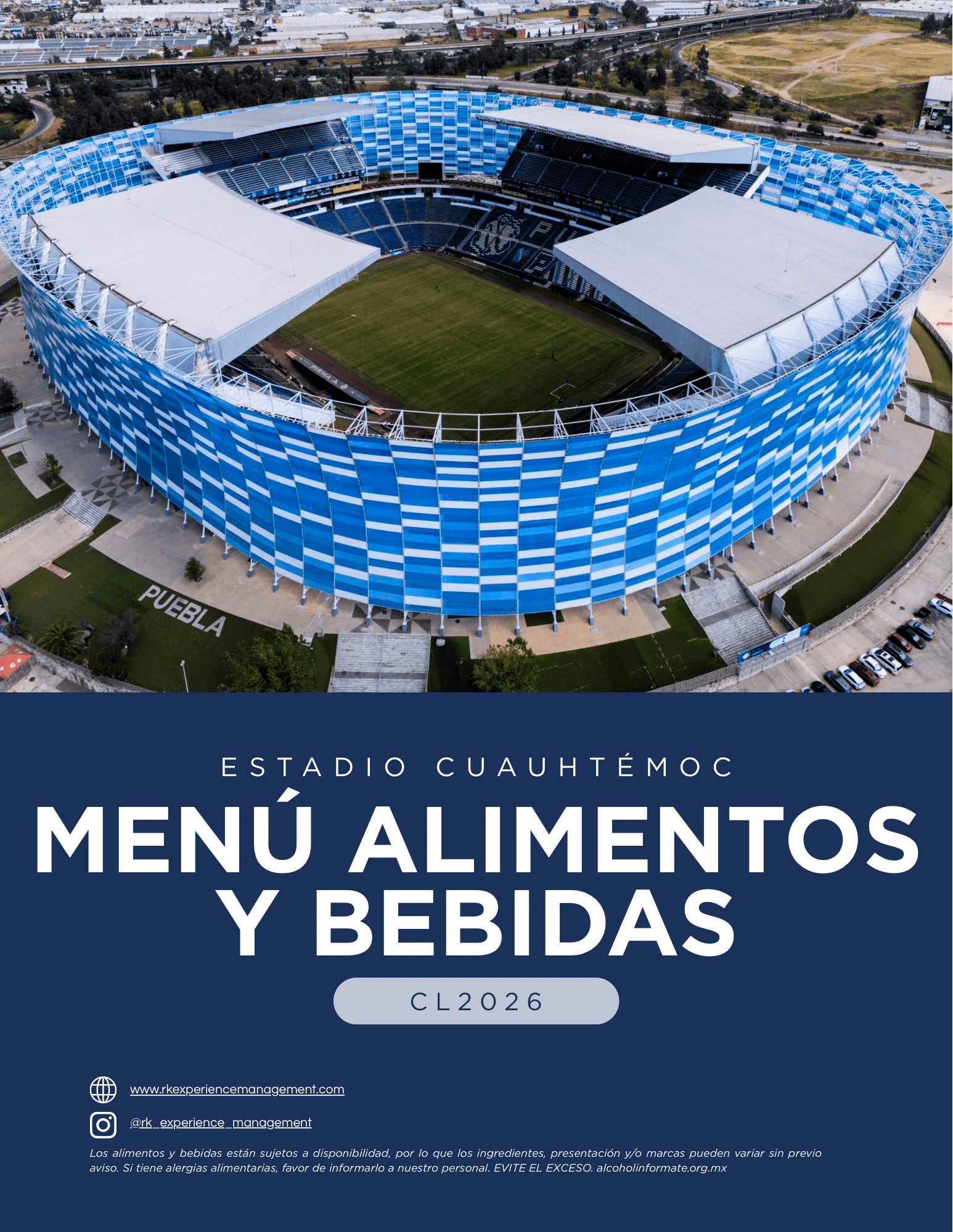 Página del menú